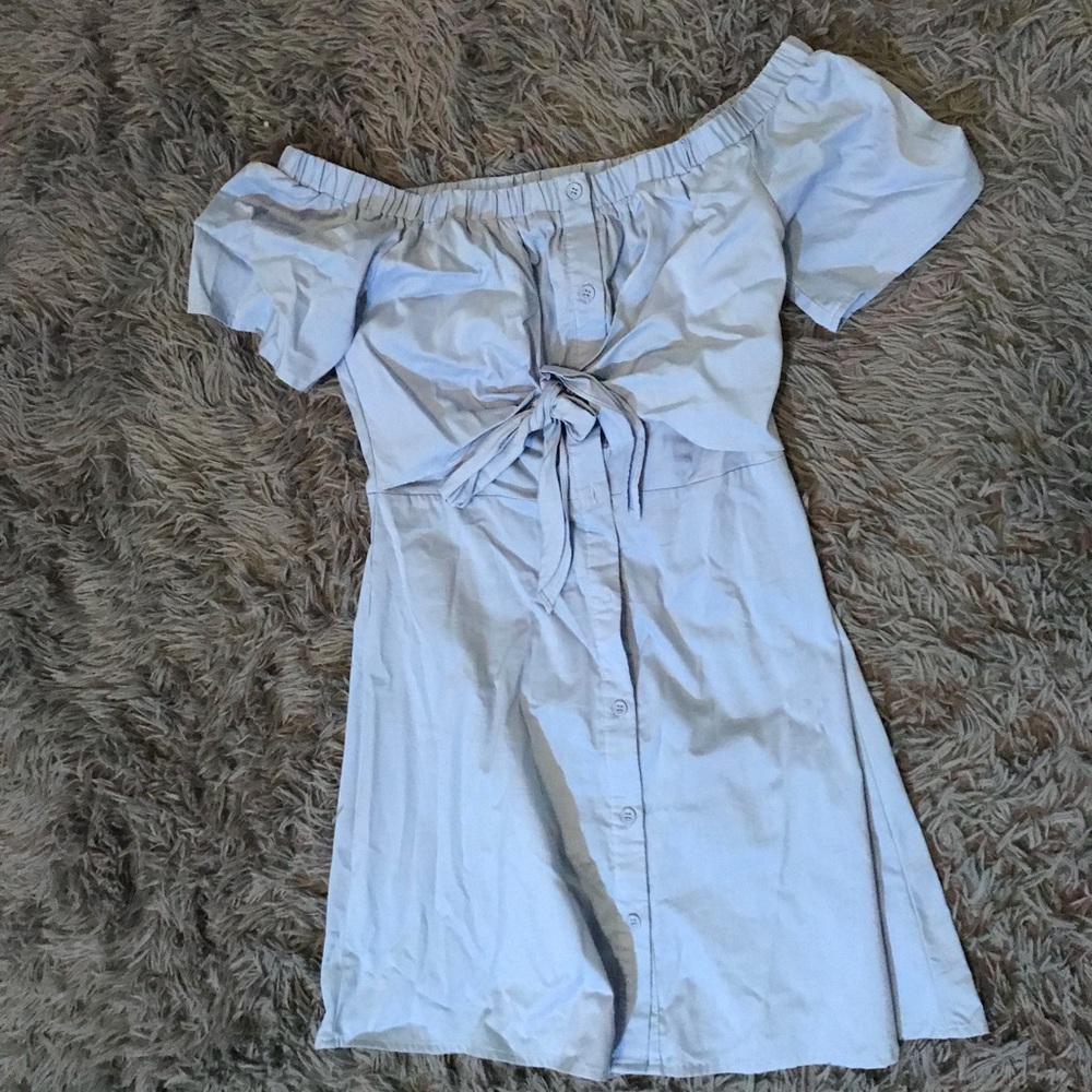 Off-Shoulder Tie Front Dress